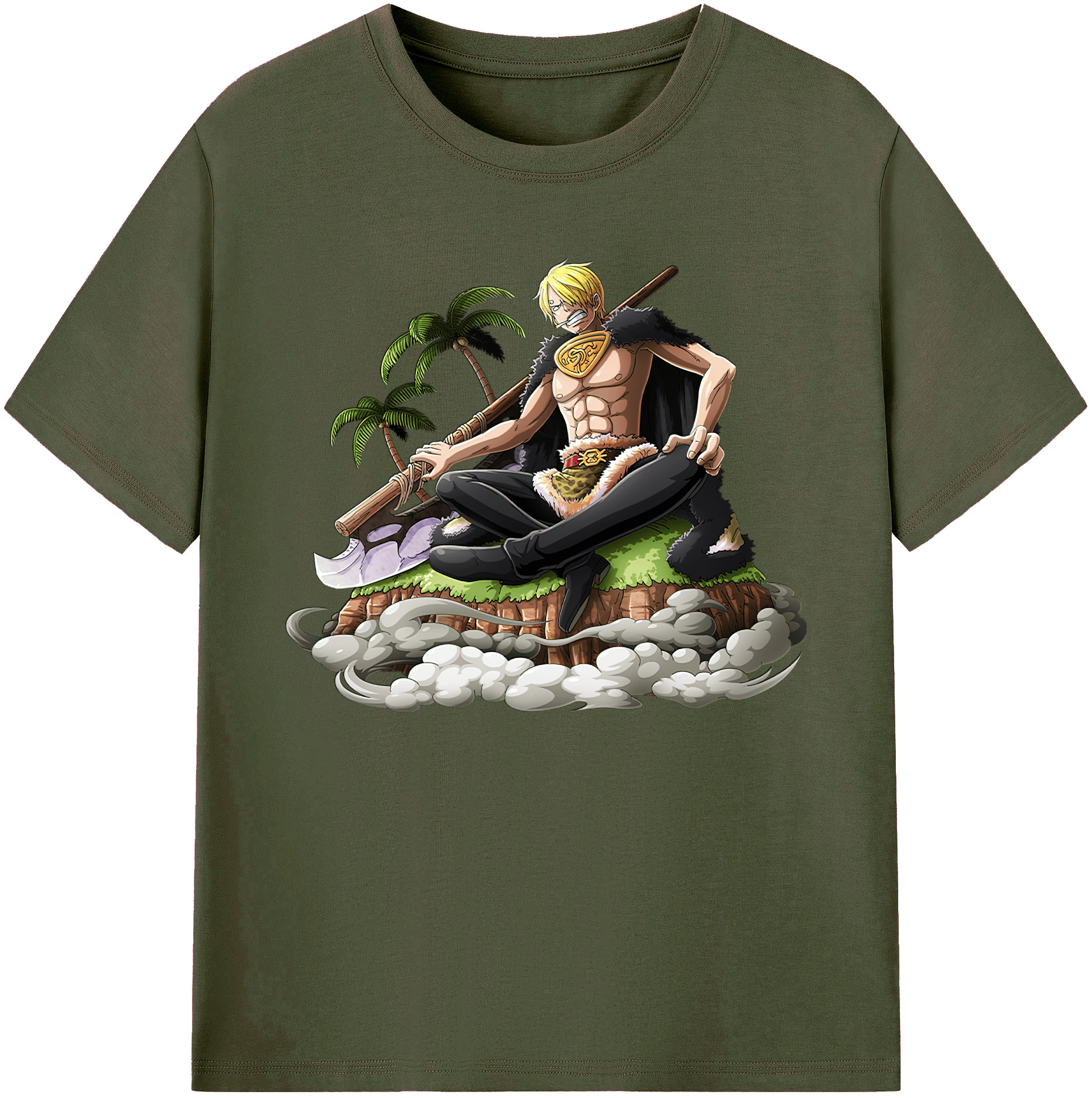 （画像用） ワンピース サンジ ONE PIECE Sanji 綿100％ メンズ半袖Tシャツ｜肌触りやわらか＆通気性